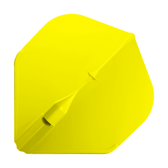 Vuelos estándar L-Style Champagne L1EZ Das Bild zeigt ein gelbes, standardförmiges Dart-Flight der Marke „L-Style Champagne L1EZ“. Das Flight hat eine glatte Oberfläche und eine breite, stabile Form.