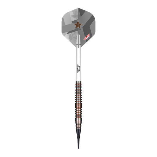 Dardos blandos Bulls NL Max Hopp E5 - 20 g Das Foto zeigt die Bulls NL Max Hopp E5 Softdarts - 20g. Dieses Produkt richtet sich an Freunde des Softdart-Spiels.