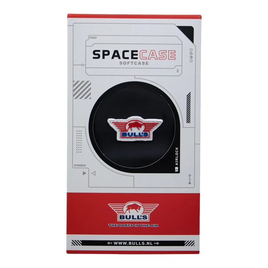 Estuche blando Bulls NL Spacecase negro-rojo Das Bild zeigt das Produkt Bulls NL Spacecase Softcase in Schwarz-Rot. Es handelt sich um ein Softdart-Case für Dartpfeile und Zubehör.