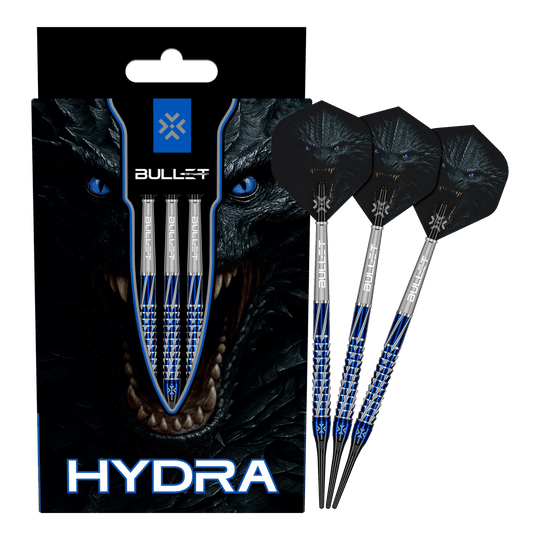 Dardos suaves Bullet Hydra - 20 g Bullet Hydra Softdarts - 20g Darts werden vollständig und aus mehreren Winkeln gezeigt. Das Bild vermittelt einen vollständigen Eindruck des gesamten Produkts.