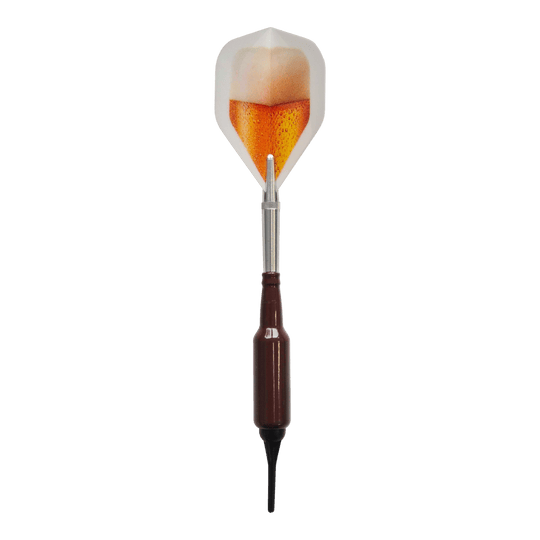 Dardos blandos McDart Prost con forma de botella de cerveza, con 100 puntas blandas - 16,5 g Gezeigt werden die McDart Prost Bierflaschen Softdarts mit 100 Softdartspitzen, 16,5 g. Die Softdarts kombinieren Spaß und Funktion für Dartliebhaber.