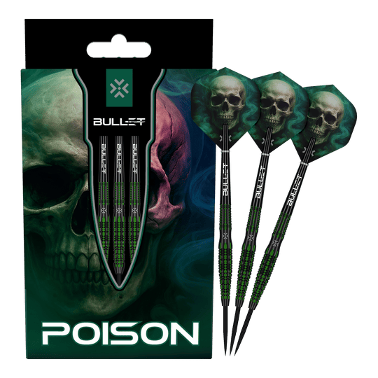 Dardos de acero Bullet Poison Hier sind die Bullet Poison Steeldarts vollständig abgebildet. Die einzigartigen Steeldarts eignen sich für Dart-Enthusiasten.