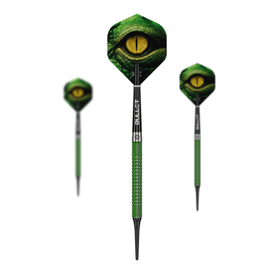 Dardos blandos Bullet Gator - 20 g Abgebildet ist das Set Bullet Gator Softdarts - 20g. Diese Darts sind leicht und ideal für Softdart-Spieler.