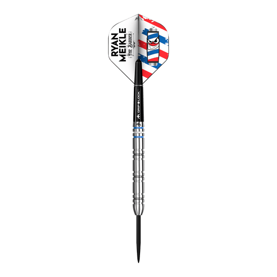 Misión Ryan Meikle The Barber Steeldarts - 23 g Mission Ryan Meikle The Barber Steeldarts - 23g Darts sind abgebildet. Das Bild zeigt das Design und die Details dieses Steeldarts.
