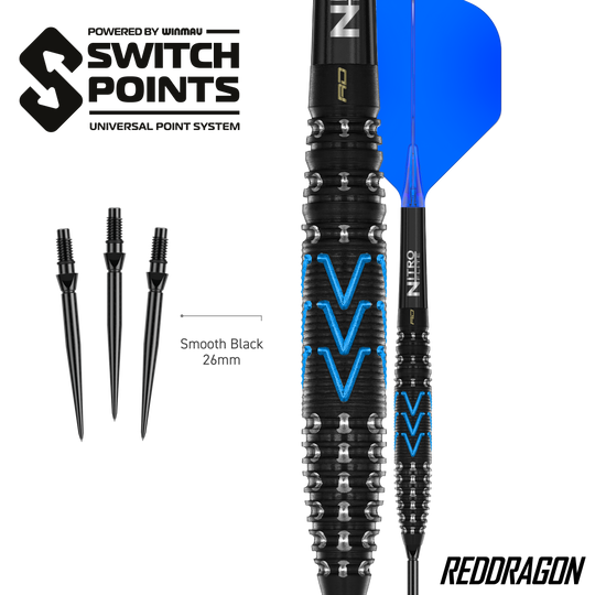 Dardos de acero Red Dragon AMP Torpedo Switch Point Hier sieht man die Red Dragon AMP Torpedo Switch Point Steeldarts. Diese Darts sind für präzises Werfen entwickelt worden.