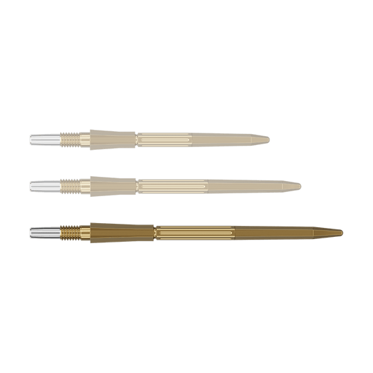 Puntas de dardo Target Elysian Archetype 43 Swiss Point de acero - Oro Das Bild zeigt eine goldene Dartspitze in der Länge 42 mm. Die Dartspitze ist von Target Elysian Archetype 43 SwissPoint.