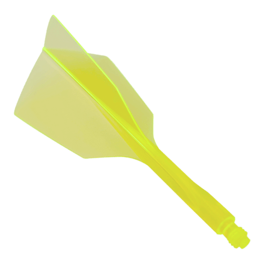 Sistema de vuelo Condor Ax 120 Amarillo neón - Estrecho Das Bild zeigt ein Condor Axe 120 Flight-System in Neon-Gelb mit schmalem Design. Es handelt sich um einen einteiligen Dartflug und -schaft.