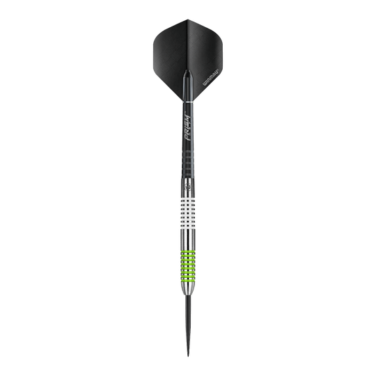 Abgebildet sind die Winmau Ton Machine Steeldarts. Sie eignen sich für ambitionierte sowie Freizeitspieler.