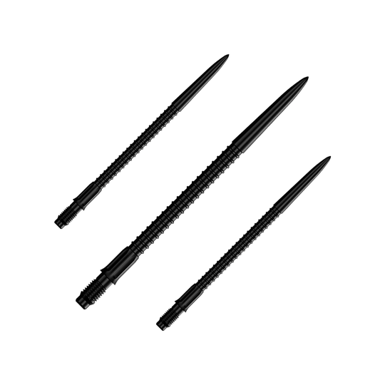 Puntas de dardo Mission R2.5 Rapid Point GV1 - Negras Das Bild trägt die Bezeichnung M002177_Mission_R25_Rapid_Point_GV1_Dartspitzen_Schwarz_40mm_1Set. Es handelt sich vermutlich um ein Set schwarzer Dartspitzen mit 40mm Länge.
