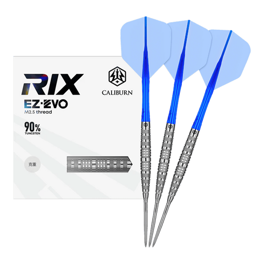 Dardos de acero Caliburn Rix EZ-EVO R6 Auf dem Bild ist der Caliburn Rix EZ-EVO R6 Steeldarts vollständig dargestellt. Die Details und das Design sind gut sichtbar.