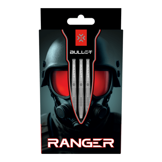 Dardos de acero Bullet Ranger Zu sehen sind die Bullet Ranger Steeldarts. Die Darts sind in einer Dreiergruppe dargestellt.