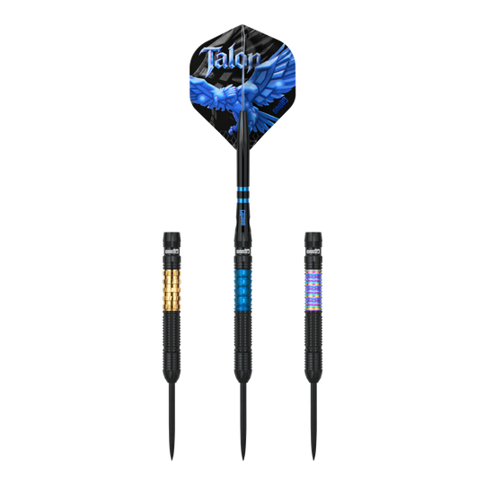 Dieses Bild zeigt die One80 Talon Steeldarts. Die Darts sind für anspruchsvolle Spieler geeignet.