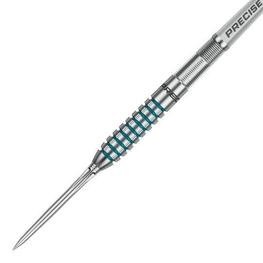 Dardos de acero Precise 180 MRV1 Das Bild zeigt die Precise 180 MRV1 Steeldarts - 23g. Die Steeldarts sind deutlich zu erkennen und eignen sich ideal für Dartspieler.