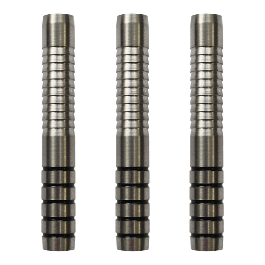 Dieses Bild zeigt das Set McDart Ringed Shark Softdart Barrels - 18g. Die Dartbarrels haben eine gerillte Oberfläche und sind für Softdarts geeignet.