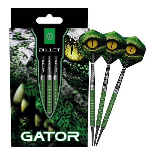 Dardos blandos Bullet Gator - 20 g Die Abbildung zeigt das Produkt Bullet Gator Softdarts - 20g. Es handelt sich um ein Set von Softdarts mit einem Gewicht von 20 Gramm.