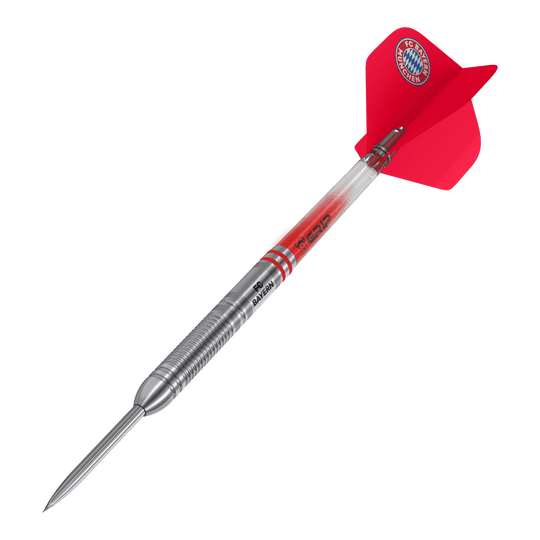 Dardos de acero de tungsteno Bulls FC Bayern Munich Abgebildet sind die Bulls FC Bayern München Tungsten Steeldarts. Die Darts sind besonders für Fans des FC Bayern gestaltet.