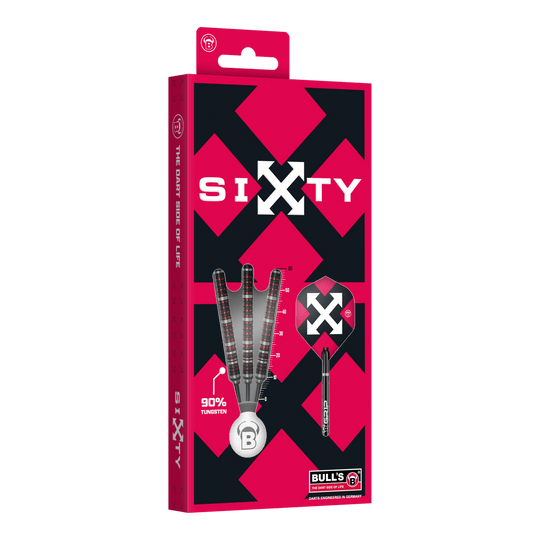Dardos de acero Bulls Sixty S2 Hier sind die Bulls Sixty S2 Steeldarts abgebildet. Die Steeldarts haben ein schlankes Design und eignen sich für professionelle Spieler.