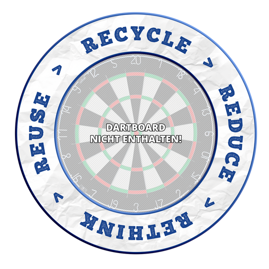 McDart Reciclar Reducir Repensar Reutilizar Marco de dardos Das Bild zeigt ein Produkt mit dem Dateinamen DBS-RRRR3_Surround_Recyle_Reuse_Reduce_Rethink_Blau_1. Das genaue Produkt ist nicht näher beschrieben.
