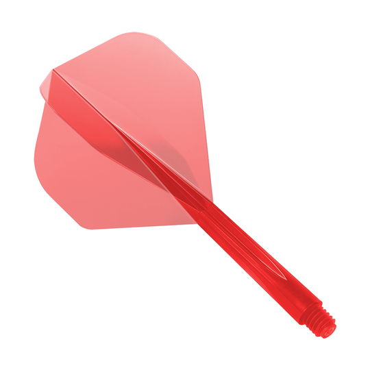 Estándar del sistema de vuelo Condor Axe Clear Red Das Bild zeigt das Produkt "Condor Axe Clear Red Flight-System Standard". Es ist ein rotes, durchsichtiges Dart-Flight-System in Standardform.