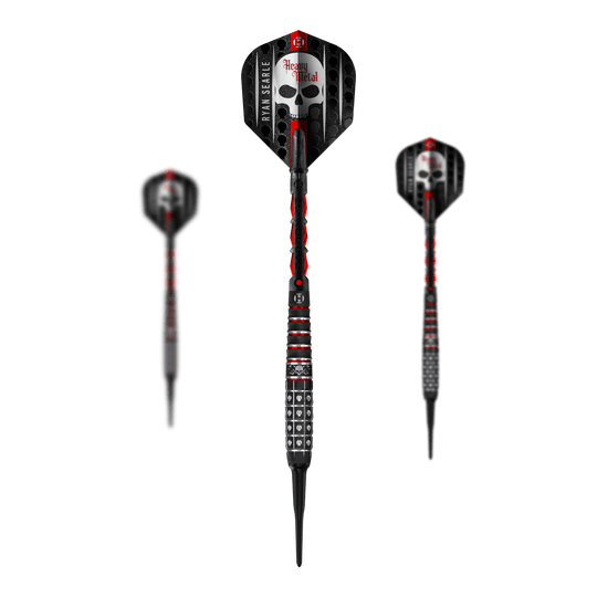 Dardos blandos Ryan Searle Serie 3 de Harrow Die Abbildung zeigt die Harrows Ryan Searle Series 3 Softdarts. Der Artikel besteht aus einem Set professioneller Softdarts für Dartspieler.