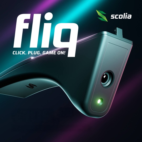 Cámara Scolia Fliq Abgebildet ist die Scolia Fliq Kamera. Sie erleichtert die automatische Auswertung beim Dartspielen.