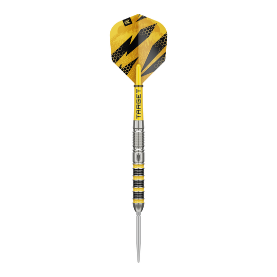 Dardos de acero Target Buzz 01 Swiss Points Das Bild zeigt Target Buzz 01 Swiss Points Steeldarts. Es handelt sich um hochwertige Steeldarts für Präzisionswürfe.