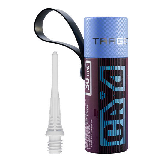 Puntas de dardos Target Cryo Soft (paquete de 30) - Blanco Target Cryo Softdartspitzen 30er Pack - Weiß sind in einer Packung zu sehen. Die weißen Spitzen eignen sich für Softdarts.