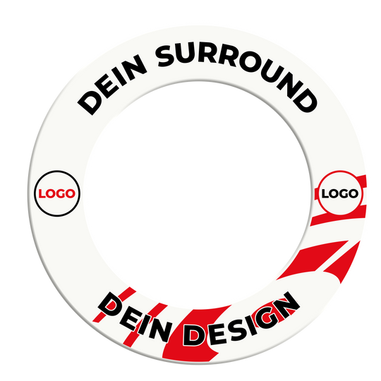 Marco de diana con tu diseño Ein Bild mit dem Namen MSF-Wei_Dartboard_Surround_Wunschdruck_Schwarz_Wei_2. Wahrscheinlich ist darauf ein weiß-schwarzes Dartboard-Surround mit individuellem Aufdruck zu sehen.