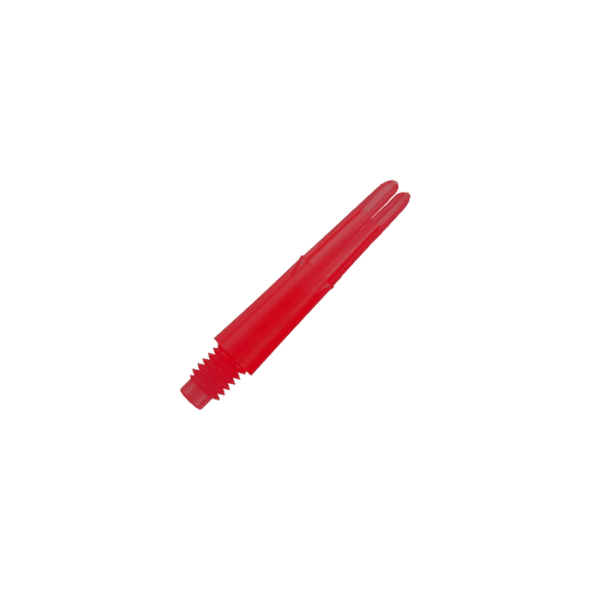 Ejes en L bloqueados rectos estilo L - Rojo Dies ist ein roter, gerader Dart-Schaft aus Kunststoff. Er hat ein Schraubgewinde an einem Ende und ist 26 mm lang.