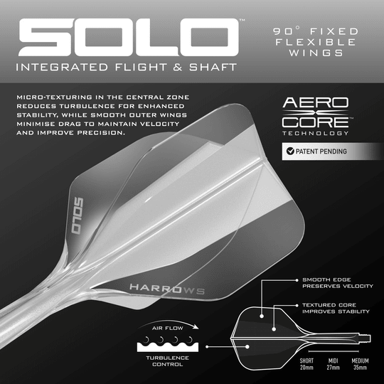 Sistema de eje de vuelo Harrows Solo No6 - Transparente Gezeigt wird das Harrows Solo No6 Flight-Shaft-System, hier in der Ausführung Clear. Das Produkt ist vollständig dargestellt.