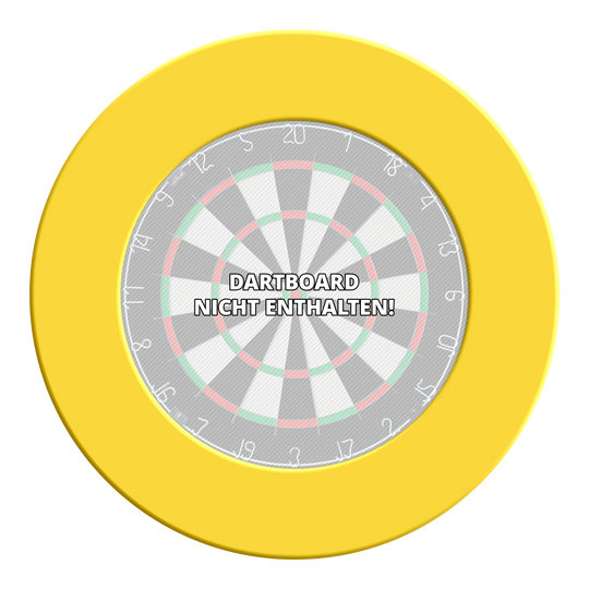 Das Bild zeigt ein Produkt namens McDart_Dartboard_Surround_Gelb_3. Es handelt sich um einen gelben Dartboard-Surround.