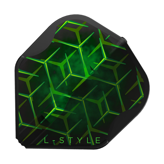 L-Style Lukas Wenig V1 Black L1EZ Flights sind als Einzelstück mit mattem Finish abgebildet. Die schwarze Farbe hebt die Struktur hervor.