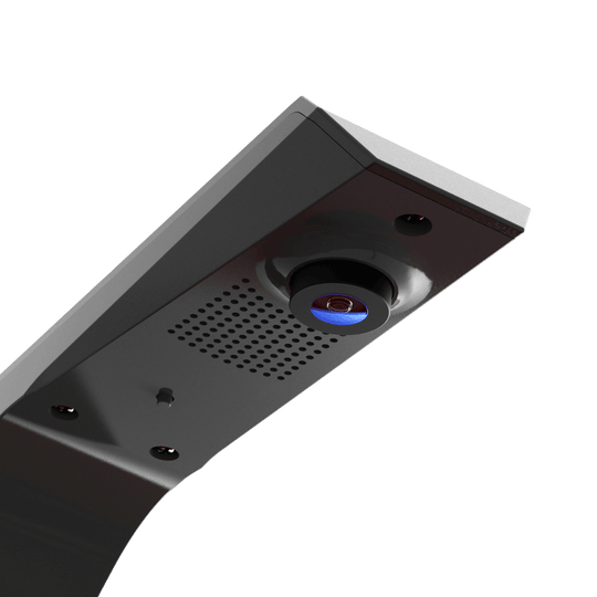 Sistema de puntuación automática de dardos de acero GranDarts Gran Eye GEN2 Das Bild zeigt das GranDarts GranEye Steeldart Auto-Scoring-System. Zu sehen ist eine Nahaufnahme des Geräts mit einer Kamera und Belüftungsschlitzen.