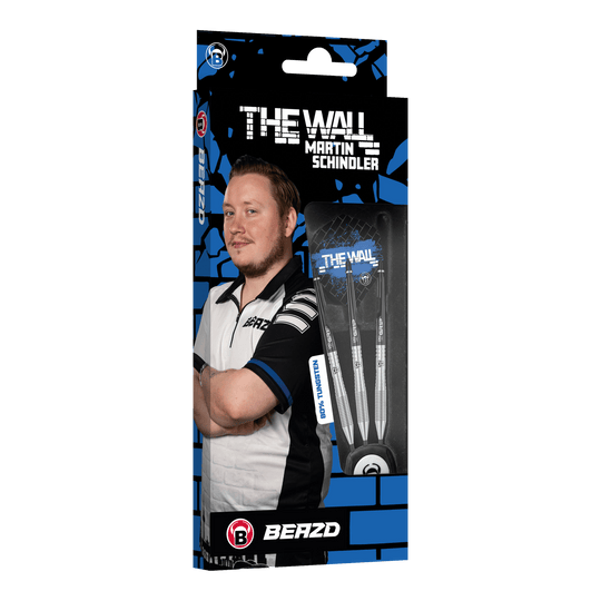 Dardos de acero Bulls Martin Schindler TW80 Beazd Martin Schindler TW80 Steeldarts sind auf diesem Bild zu sehen. Das Produkt wird in einer Nahaufnahme dargestellt.