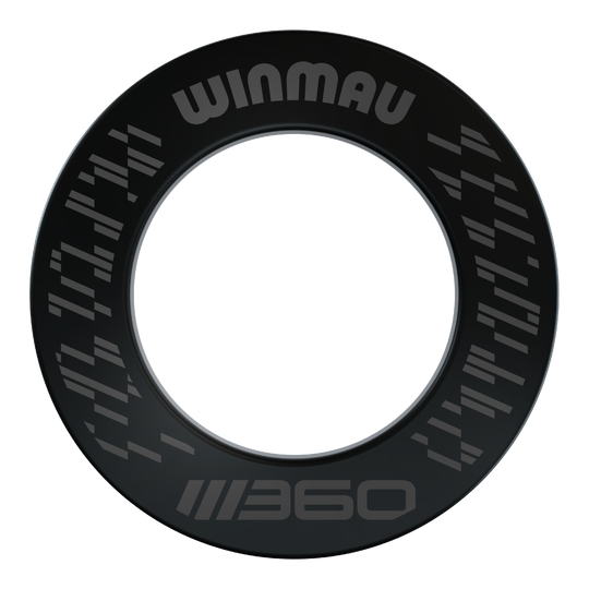Marco para diana Winmau Blade 360 - Negro Das Bild zeigt das Winmau Blade 360 Dartboard Surround in Schwarz. Diese Dartboard-Umrandung schützt die Wand und bietet ein professionelles Aussehen.