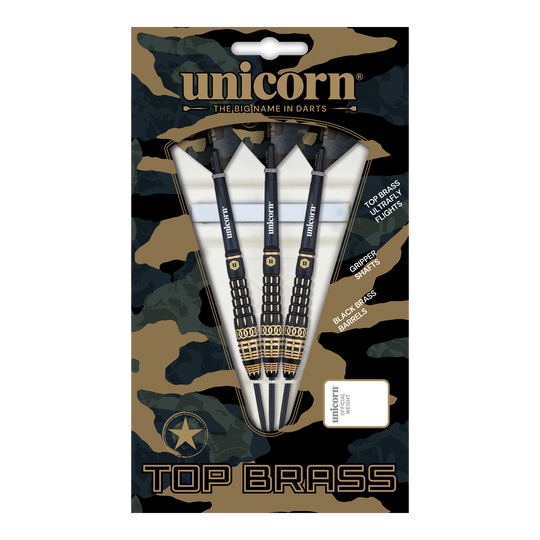 Dardos de acero Unicorn Top Brass V4 - 20 g
