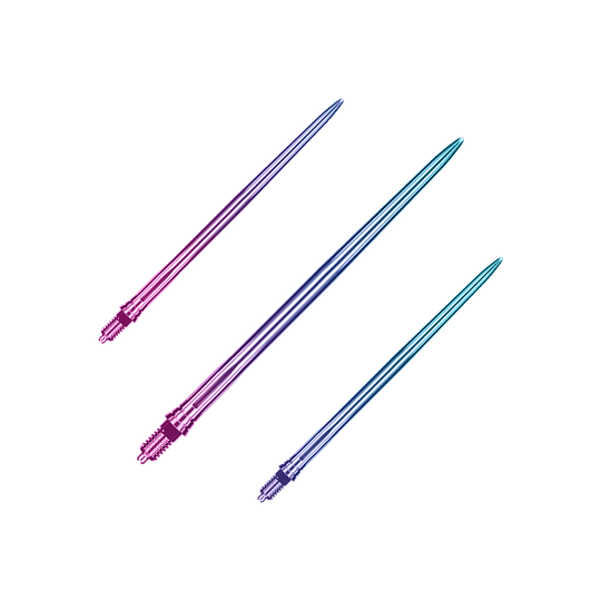 Hier sind EVO249 Caliburn EZ-EVO Dartspitzen Smooth Rainbow 45mm als Set abgebildet. Die Dartspitzen haben ein farbenfrohes, glattes Aussehen.