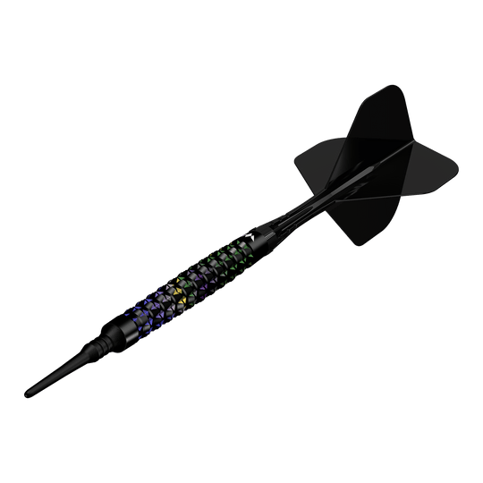 Abgebildet sind die Mission Black Opal Softdarts - 20g. Die Softdarts sind klar erkennbar dargestellt.
