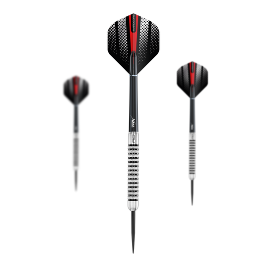 Dardos de acero Red Dragon Flightmaster Fury 2 - 25 g Dieses Bild zeigt die Red Dragon Flightmaster Fury 2 Steeldarts mit 25g Gewicht. Die Steeldarts sind ideal für präzises Dartspiel geeignet.