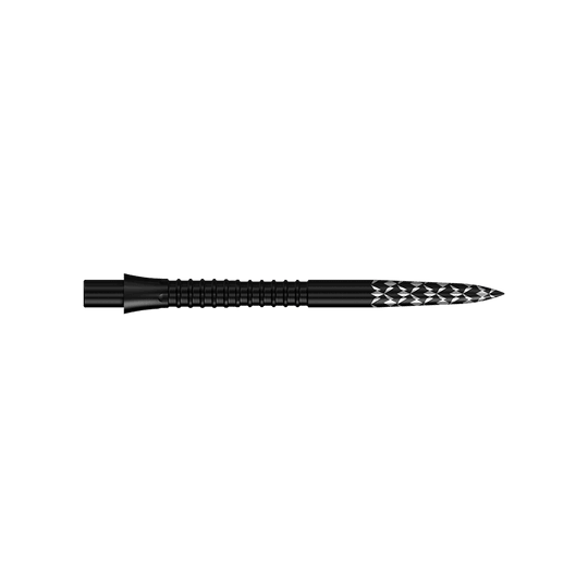 Puntas de dardos Mission Caliburn EVO con logotipo GV - Negro Das Bild zeigt einen Artikel mit dem Dateinamen 'M002125_Mission_Caliburn_EVO_GV-Logo_Steeldartspitzen_Schwarz_32mm_2'. Wahrscheinlich handelt es sich um schwarze Steeldartspitzen mit einer Länge von 32mm.