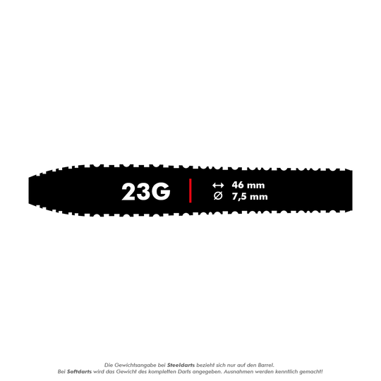 Dardos de acero Shot ZEN Torpedo Turbo Point - 23 g Hier sieht man Shot ZEN Torpedo Turbo Point Steeldarts - 23g. Die Steeldarts sind auf dem Bild abgebildet.