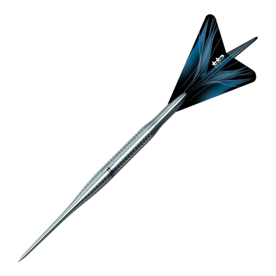 Das Foto zeigt die Caliburn TTD Complete Titanium T3 Silver Steeldarts - 7g. Diese Dartpfeile sind silberfarben und bieten eine präzise Verarbeitung.