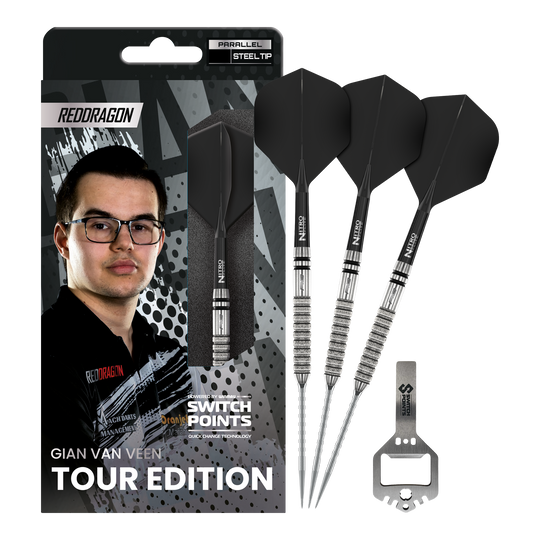 Dardos de acero Red Dragon Gian Van Veen Tour Edition Switch Point - 21 g Abgebildet sind die Red Dragon Gian Van Veen Tour Edition Switch Point Steeldarts - 21g in voller Länge. Die Steeldarts zeichnen sich durch ihre hochwertige Verarbeitung aus.