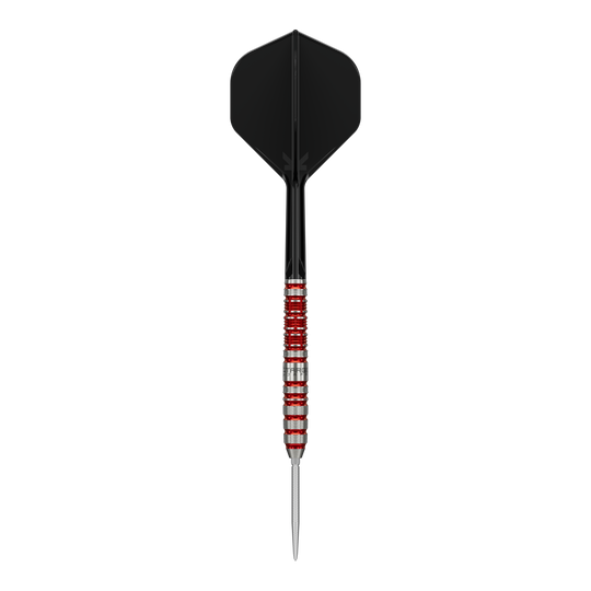 Dardos de acero Target Japan Black Marque Spinel Swiss Point - 23 g Das Bild zeigt die Target Japan Black Marque Spinel Swiss Point Steeldarts mit einem Gewicht von 23g. Das Produkt ist ein hochwertiger Dartpfeil für anspruchsvolle Spieler.