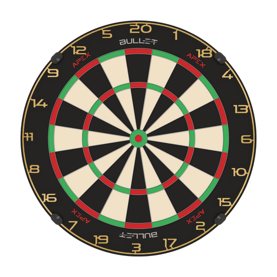 Anillo de número de diana de bala Abgebildet ist ein goldener Zahlenring für ein Dartboard. Es wird das Produkt 'BT1000160 Bullet Dartboard Zahlenring Gold 2' dargestellt.