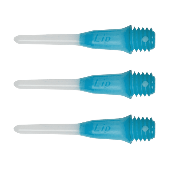 Puntas labiales cortas bicolor estilo L (paquete de 30) Das Bild zeigt das Produkt 'L-Style Two Tone Short Lippoints Hellblau (30er Pack)'. Es handelt sich wahrscheinlich um ein Set hellblauer Spitzen für Dartpfeile.