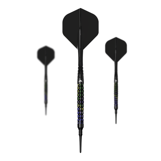 Dardos blandos Mission Black Opal - 20 g Mission Black Opal Softdarts - 20g im kompletten Set abgebildet. Das Set enthält alle Komponenten für das Dartspiel.