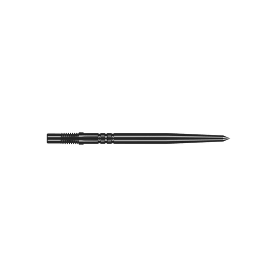 Puntas de dardo Shot Turbo Point - Negras Ein Paar schwarze Turbo-Dartspitzen mit glatter Oberfläche ist abgebildet. Die Spitzen sind gerade und fein gearbeitet.