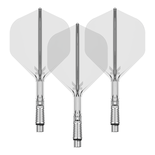 Vuelos estándar Target K-Shift No2 - Transparente Abgebildet ist ein Set von Target KShift No2 Standard Flights in transparenter Ausführung mit 26mm. Das Zubehör eignet sich für den Dartsport.