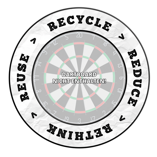 McDart Reciclar Reducir Repensar Reutilizar Marco de dardos Ein weiterer Dartboard-Surround Ring ist abgebildet. Das Motiv zeigt klassische Zahlenanordnung.